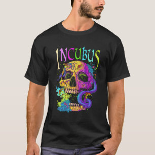 Een rij verliet de schedelmorgen en het blote Incu T-shirt