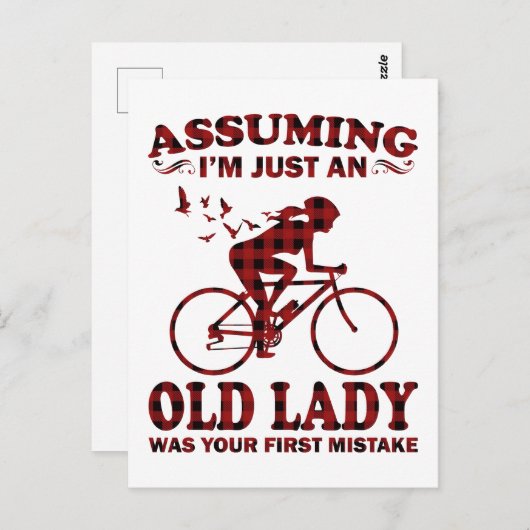 Een rijdende vrouw verondersteld dat ik gewoon een briefkaart (Voorkant / Achterkant)