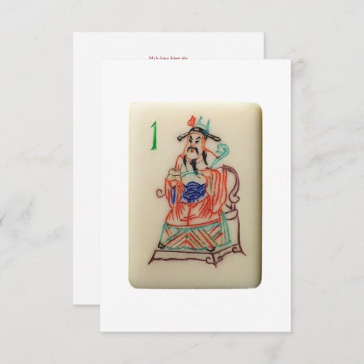 Een rijk Man - Mahjong Flower Kaart (Voorkant / Achterkant)