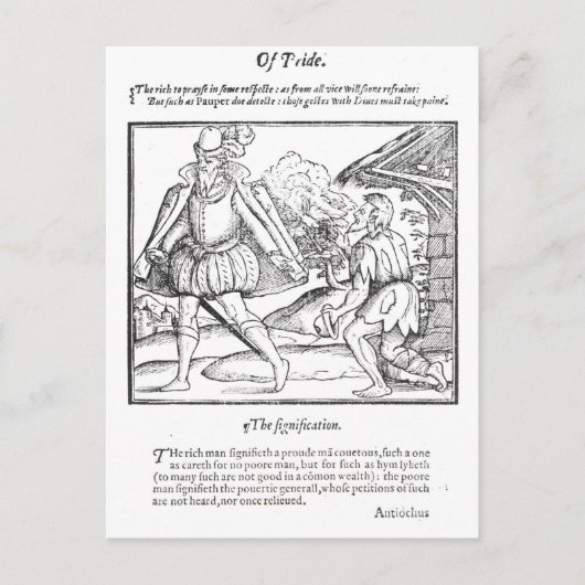 Een rijk Man schept een gekneusd bekertje Briefkaart (Voorkant)