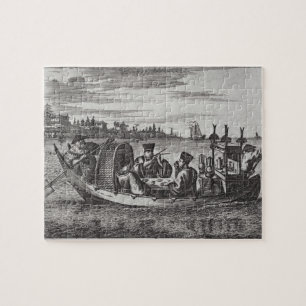 Een rijk Mandarijnenmijntje in een Boat, illustrat Legpuzzel