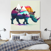 Een Rijnkunst gemengd met Natuur. Canvas Afdruk (Insitu (Slaapkamer))