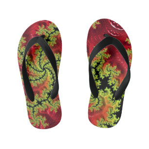 Een rivier loopt door haar duiken kinder teenslippers