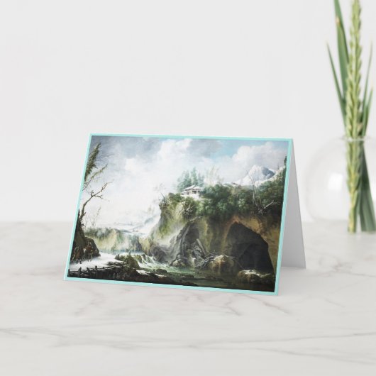 Een rivierlandschap in de winter, Francesco Foschi Kaart (Voorkant)