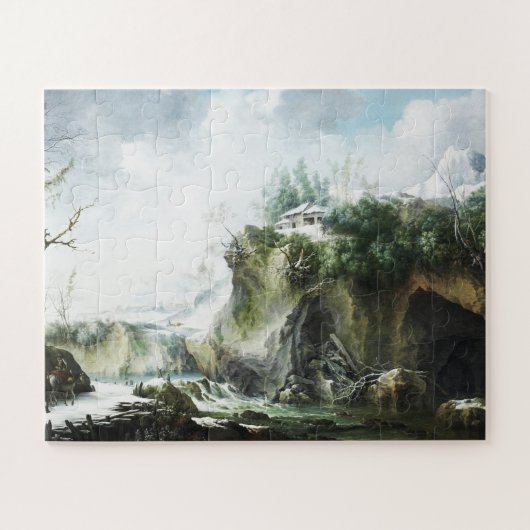 Een rivierlandschap in de winter, Francesco Foschi Legpuzzel (Horizontaal)