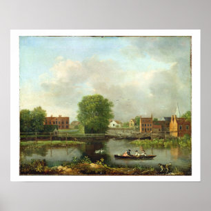 Een rivierlandschap, mogelijk een Uitzicht uit Wes Poster