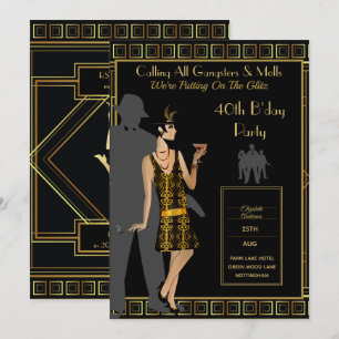 Een Roaring Twenties-feest, Gangster Flapper Deco Kaart