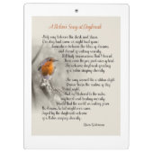 Een Robin's Song bij Daybreak - Gedicht van N. Wat Klembord (Achterkant)