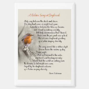 Een Robin's Song bij Daybreak - Gedicht van N. Wat Magneet