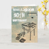 Een Rockin' 50ste verjaardag! Verjaardag Kaart (Gele Bloem)