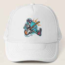 Een rockster skelet trucker pet