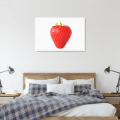 Eén rode aardbei 36x24 (90x60cm) waccna canvas afdruk (Insitu (Slaapkamer))