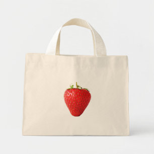 Eén rode aardbeientacna mini tote bag