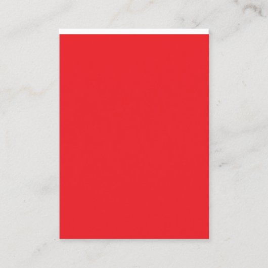Een rode achtergrond met een witte rand visitekaartje (Voorkant)