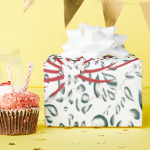 Een rode bloem op een zwarte achtergrond cadeaupapier