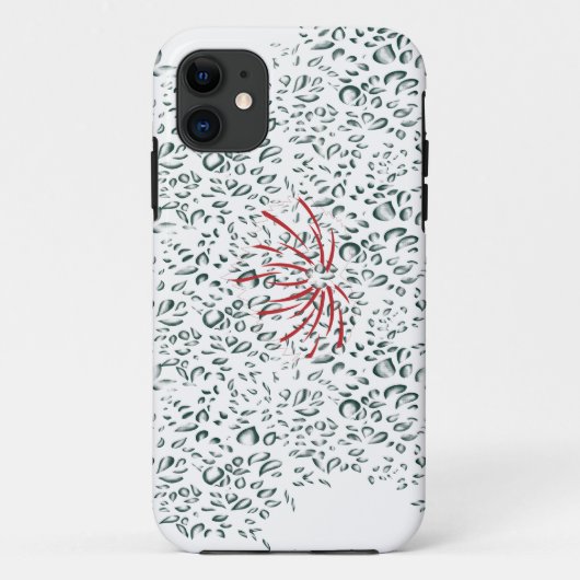 Een rode bloem op een zwarte achtergrond Case-Mate iPhone case (Achterkant)