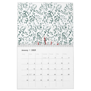 Een rode bloem op een zwarte achtergrond kalender