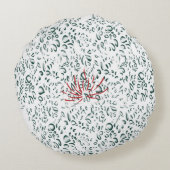 Een rode bloem op een zwarte achtergrond rond kussen (Achterkant)