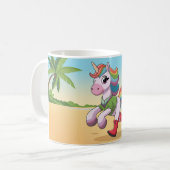 Een rode eenhoorn koffiemok (Voorkant links)