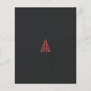 Een rode en beige sjaal met een afbeelding van een flyer