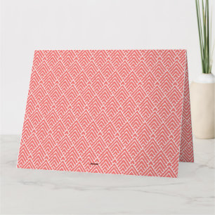 Een rode en witte achtergrond met een patroon bedankkaart