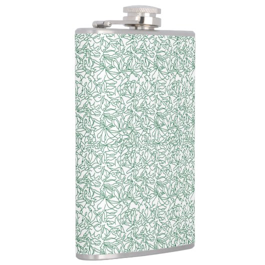 Een rode en witte achtergrond met een patroon heupfles (Rechts)