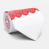 Een rode en witte achtergrond met veel stippen stropdas (Opgerold)