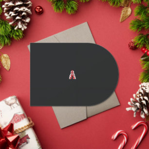 Een rode en witte kerstboom met rode bloemen acryl uitnodigingen