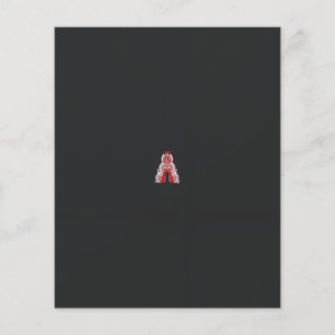 Een rode en witte kerstboom met rode bloemen flyer