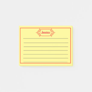 Een rode  gepatterde Titel Grafisch Post-it® Notes