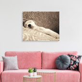 Een rode hond canvas afdruk (Insitu (Woonkamer))