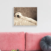 Een rode hond canvas afdruk (Insitu (Woonkamer))