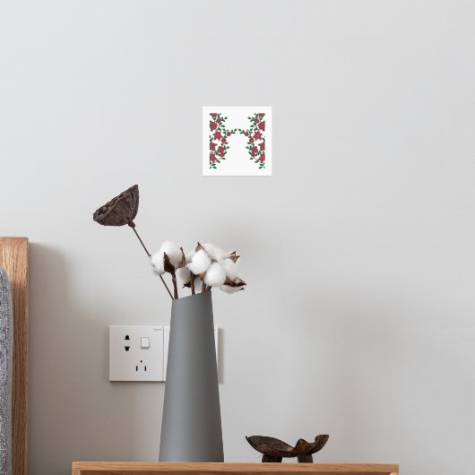 Een rode roos met gedetailleerde bloemblaadjes, af folie afdrukken (Insitu (Slaapkamer 2))