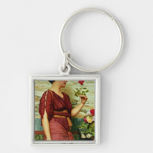 Een rode roos sleutelhanger (Voorkant)