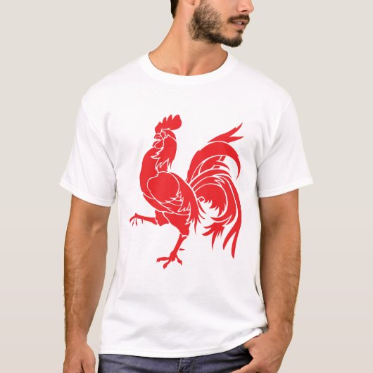 Een rode rooster t-shirt (Voorkant)