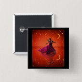 Een rode wals vierkante button 5,1 cm (Voorkant /achterkant)