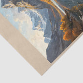 Een roeiboot op een bergmeer in de herfst tissuepapier (Detail)