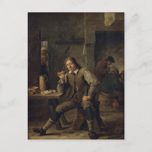 Een rokerleer op een tafel, 1643 briefkaart