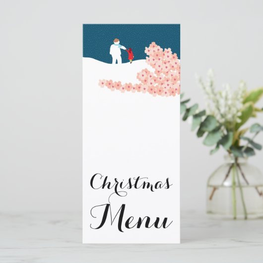 Een rol met het Snowman-kerstmenu Menu (Staand voorkant)