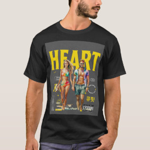 "Een romantisch 3D-Cartoon-paar dat een hartvorm r T-shirt