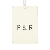 Een romantische partner die een paar initialen let luchtverfrisser (Achterkant)