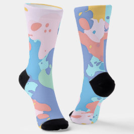 Een rommelig patroon van vlekken verf sokken