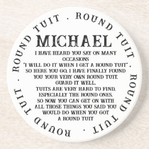 Een ronde set zandsteen onderzetter