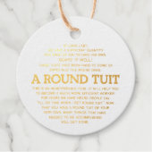 Een ronde tas bedankjes labels (Voorkant)