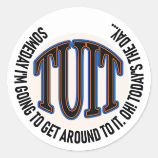 EEN Ronde TUIT Sticker
