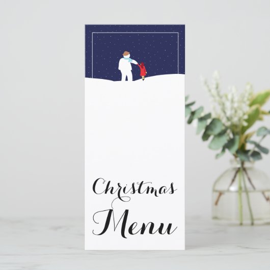Een rondje met Snowman-kerstmenu Menu (Staand voorkant)