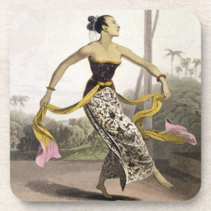 Een Ronggeng of Dansende Meisje, bord 21 van Vol. Onderzetter