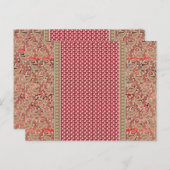 Een rood en beige tapijt met een gouden rand briefkaart (Voorkant / Achterkant)