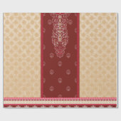 Een rood en beige tapijt met een rode rand cadeaupapier (Vlak)