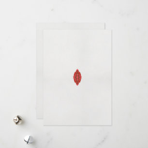 Een rood en bruin ontwerp op een witte achtergrond feestdagenkaart